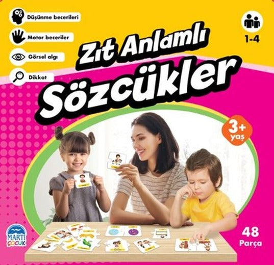 Zıt Anlamlı Sözcükler-Eğitici Yapboz 3+ Yaş | Martı Yayınları