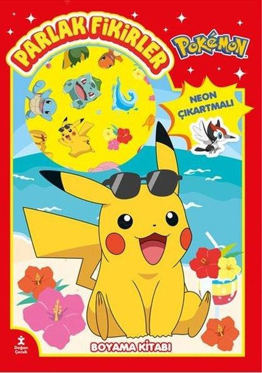 Pokemon - Parlak Fikirler Neon Çıkartmalı Boyama Kitabı | Doğan Çocuk (İnce Kapak)