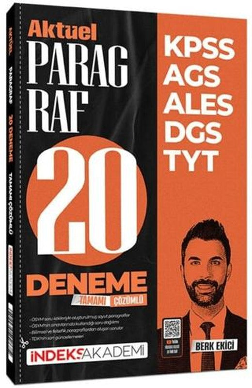 İndeks Akademi KPSS MEB-AGS ALES DGS TYT Aktüel Paragraf 20 Deneme Çözümlü