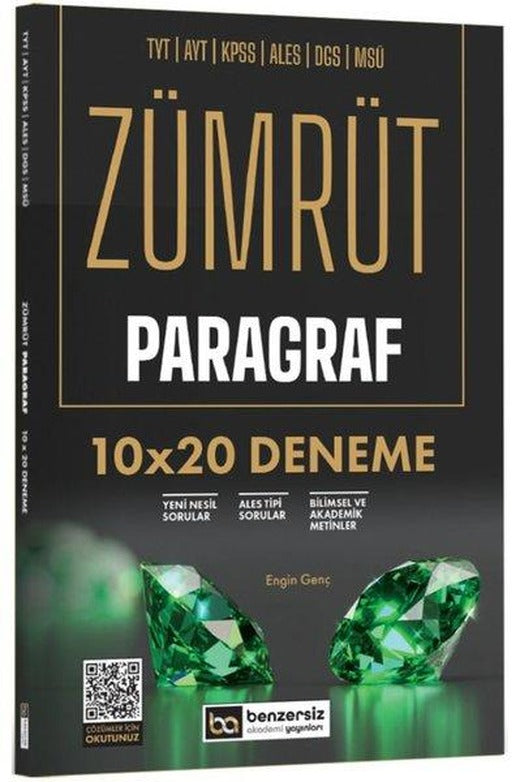 TYT AYT KPSS ALES DGS MSÜ Zümrüt Paragraf 10 x 20 Deneme | Benzersiz Akademi Yayınları (İnce Kapak)