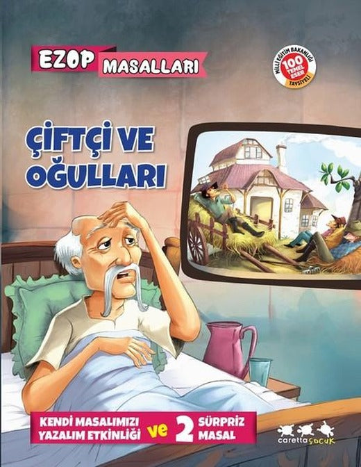 Ezop Masalları-Çiftçi ve Oğulları | Caretta Çocuk (İnce Kapak)