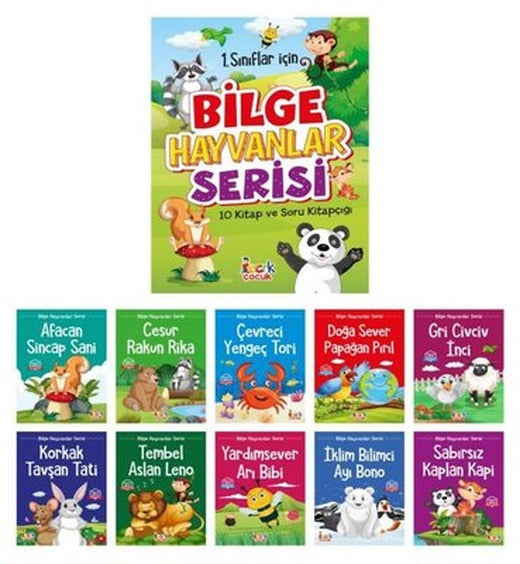 1. Sınıflar İçin Bilge Hayvanlar Serisi Seti - 10 Kitap Takım | Bıcırık Yayınları (İnce Kapak)