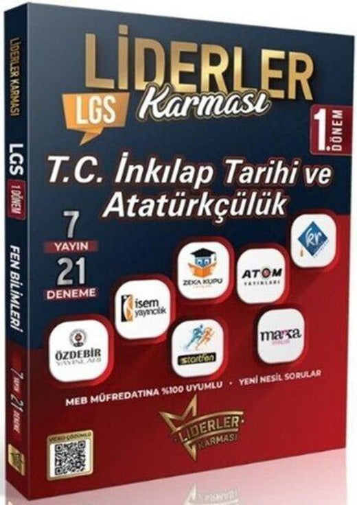 8. Sınıf LGS 1. Dönem TC İnkılap Tarihi ve Atatürkçülük 7 Yayın 14 Deneme | Liderler Karması (İnce Kapak)