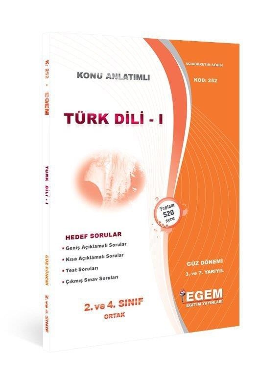 2. ve 4. Sınıf Ortak 3. ve 7. Yarıyıl Türk Dili 1 Konu Anlatımlı Soru Bankası