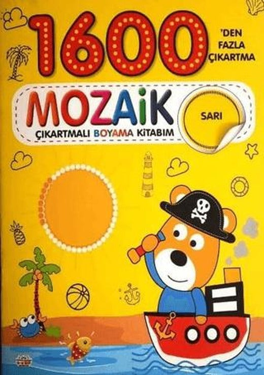 Mozaik Çıkartmalı Boyama Kitabı Sarı 1600'den Fazla Çıkartma | 0-6 Yaş Yayınları (Ciltsiz)