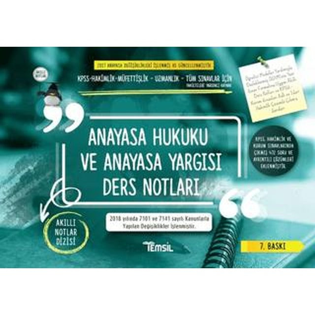 Anayasa Hukuku ve Anayasa Yargısı Ders Notları | Temsil Kitap (Ciltsiz)