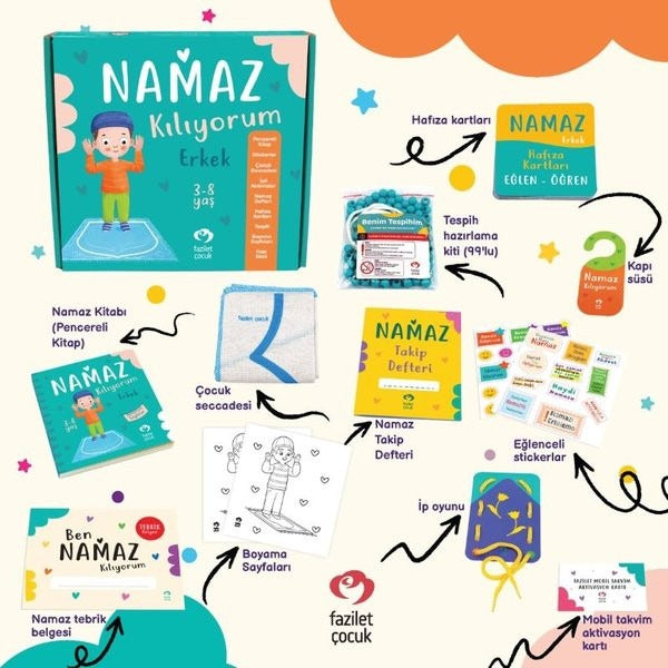 Namaz Kılıyorum ( Erkek ) | Çamlıca Çocuk Yayınları (Ciltsiz)