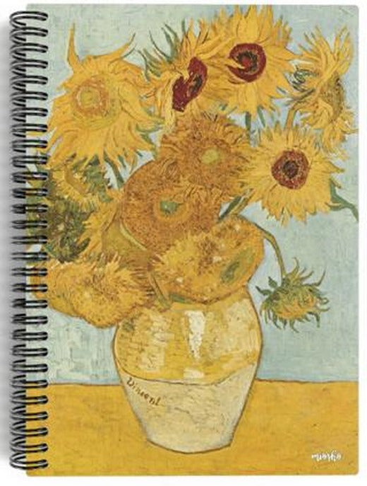 Vincent van Gogh - Vase with 12 Sunflowers, 1888 / Spiralli Defter 03 - Çizgisiz - 100 Sayfa | Miosho