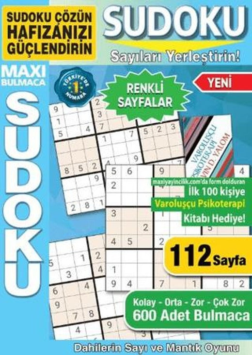 Maxi Sudoku Bulmaca 19 | Maxi Yayıncılık (Ciltsiz)
