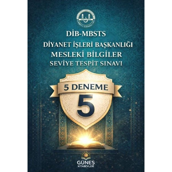 DİB - MBSTS Diyanet İşleri Başkanlığı Mesleki Bilgiler Seviye Tespit Sınavı 5 Deneme | Güneş Kitabevleri (İnce Kapak)