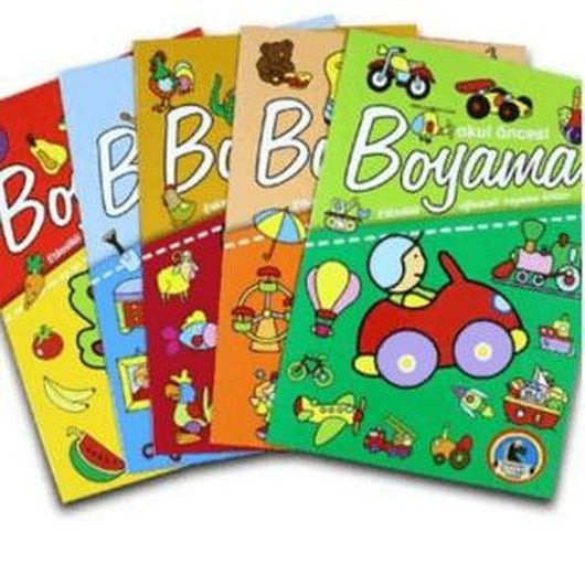 Okul Öncesi Boyama - Etkinlikli Eğlenceli Dev Boyama Kitabı (5 Kitap Takım)