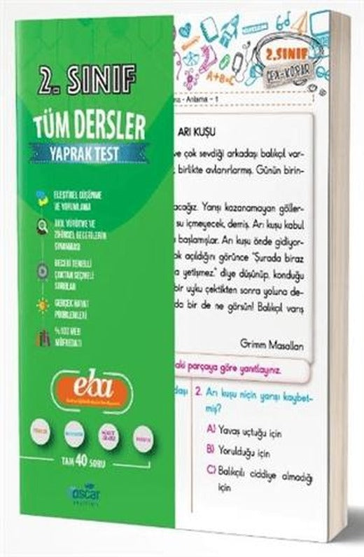 2. Sınıf Tüm Dersler Yaprak Test | Oscar Yayınları (Ciltsiz)