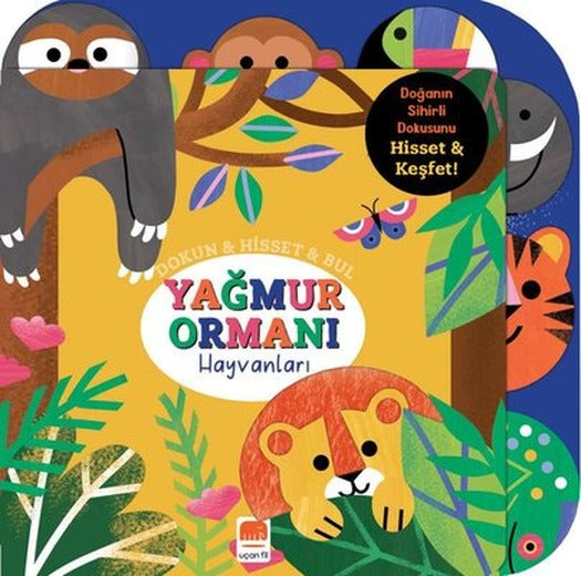 Yağmur Ormanı Hayvanları: Dokun - Hisset - Bul | Uçan Fil (Ciltli)
