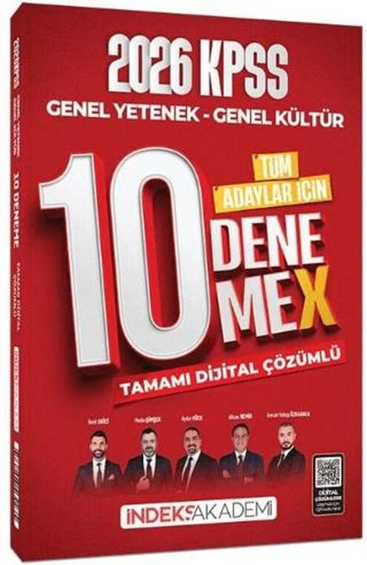 2026 KPSS Genel Yetenek Genel Kültür 10 DenemeX Çözümlü | İndeks Akademi Yayıncılık (Ciltsiz)