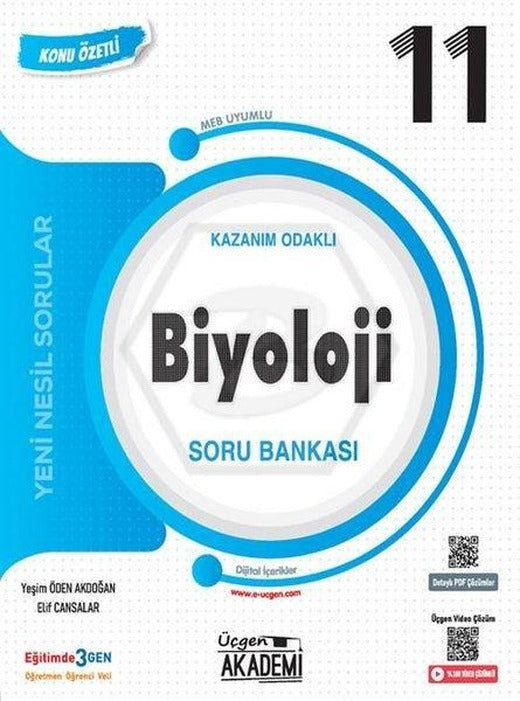 11. Sınıf Biyoloji Konunun Özü Soru Bankası | Üçgen Akademi (İnce Kapak)