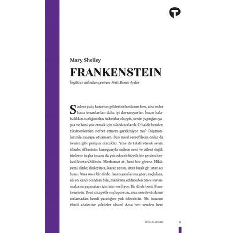 Frankenstein ya da Modern Prometheus - Dünya Klasikleri | Turkuvaz Yayınları