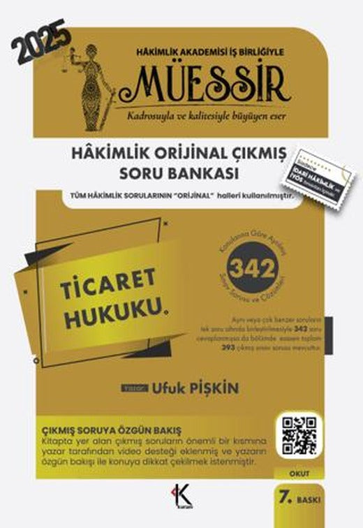 Müessir İdari Hakimlik Ticaret Hukuku Soru Bankası | Kuram Kitap (Ciltsiz)