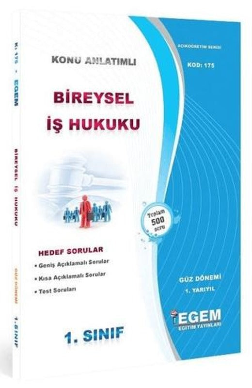 AÖF 1. Sınıf Bireysel İş Hukuku Güz Dönemi 1. Dönem Konu Anlatımlı Soru Bankası  (175)