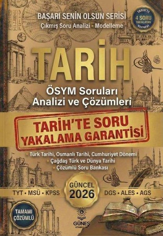 Tarih ÖSYM Soruları Analizi ve Çözümleri 2026 Güncel | Güneş Kitabevleri (İnce Kapak)