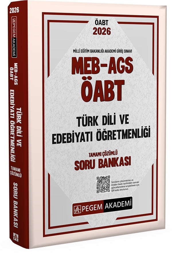 2026 MEB AGS ÖABT Türk Dili ve Edebiyatı Öğretmenliği Tamamı Çözümlü Soru Bankası | Pegem Akademi Yayıncılık (İnce Kapak)