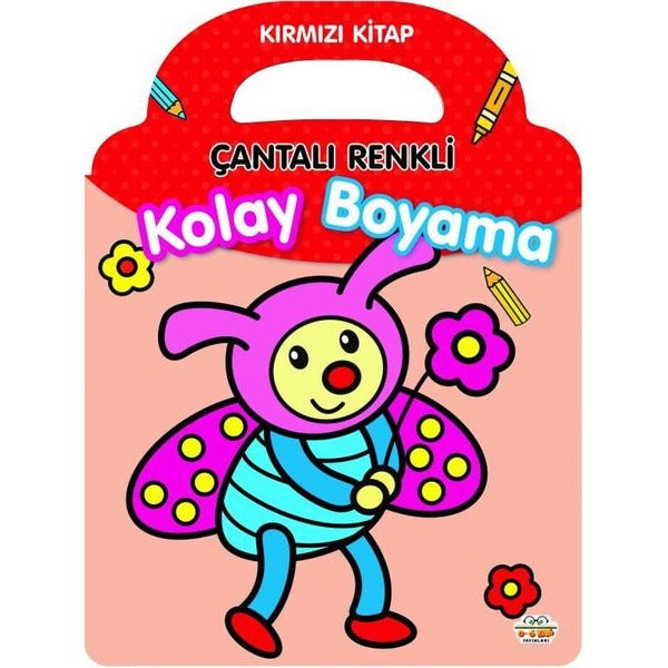 Kırmızı Kitap - Çantalı Renkli Kolay Boyama | 0-6 Yaş Yayınları (İnce Kapak)