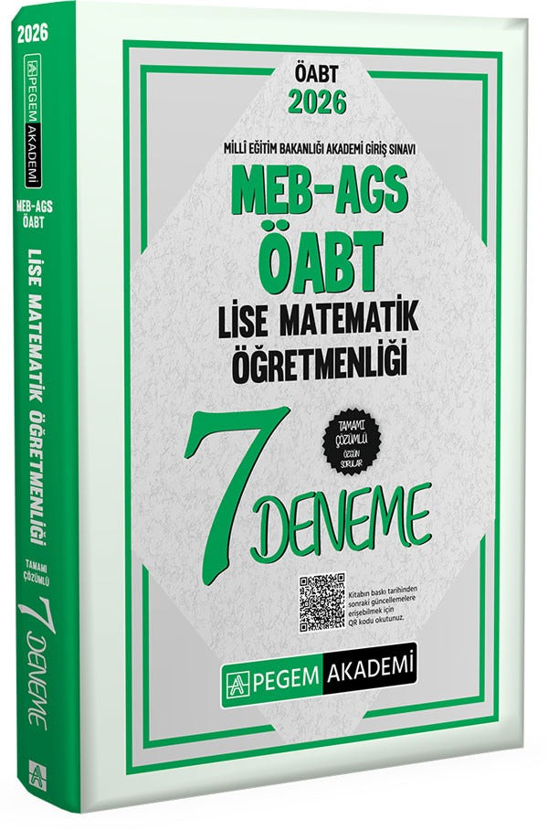 2026 MEB AGS ÖABT Lise Matematik Öğretmenliği Tamamı Çözümlü 7 Deneme | Pegem Akademi Yayıncılık (Ciltsiz)