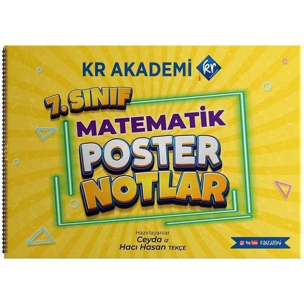 7.Sınıf Matematik Poster Notlar | KR Akademi (İnce Kapak)
