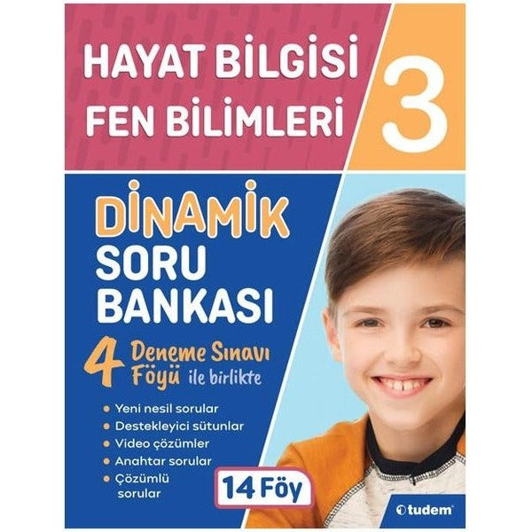 3.Sınıf Hayat Bilgisi + Fen Bilimleri Dinamik Soru Bankası | Tudem Yayınları - Ders Kitapları (İnce Kapak)