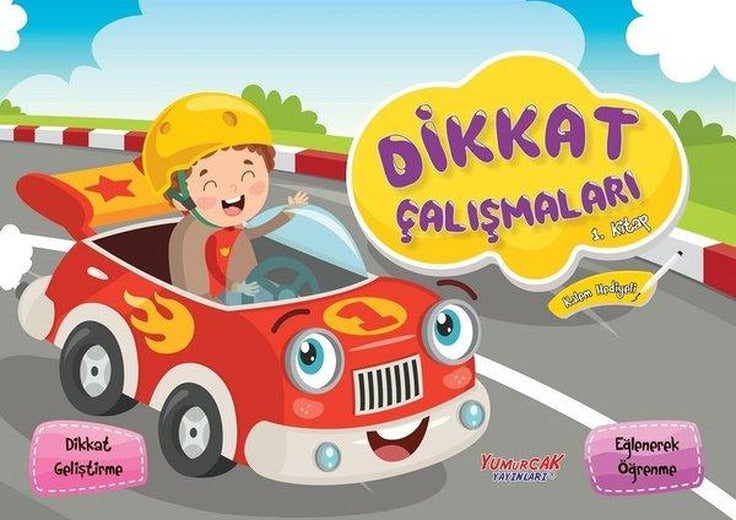 Dikkat Çalışmaları 1.Kitap | Yumurcak Yayınları (İnce Kapak)