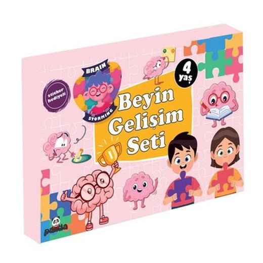 4 Yaş Beyin Gelişim Seti - Sticker Hediyeli - 3 Kitap Takım | Panda (İnce Kapak)