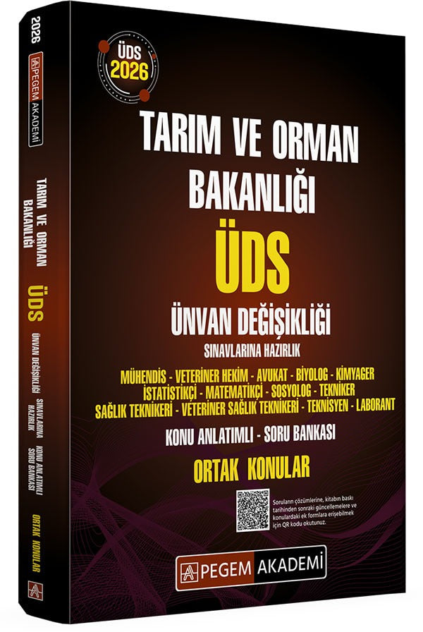2026 ÜDS Tarım ve Orman Bakanlığı Ünvan Değişikliği Sınavlarına Hazırlık Konu Anlatımlı Soru Bankası | Pegem Akademi Yayıncılık (Ciltsiz)