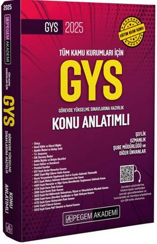 2025 Tüm Kamu Kurumları İçin Görevde Yükselme Sınavlarına Hazırlık Konu Anlatımlı | Pegem Akademi Yayıncılık (Ciltsiz)