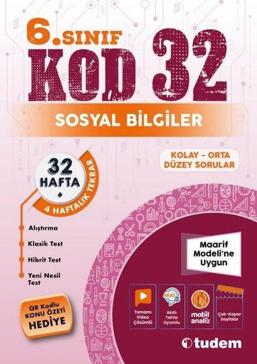 Sosyal Bilgiler 6.Sınıf Kod 32 | Tudem Yayınları - Ders Kitapları (İnce Kapak)