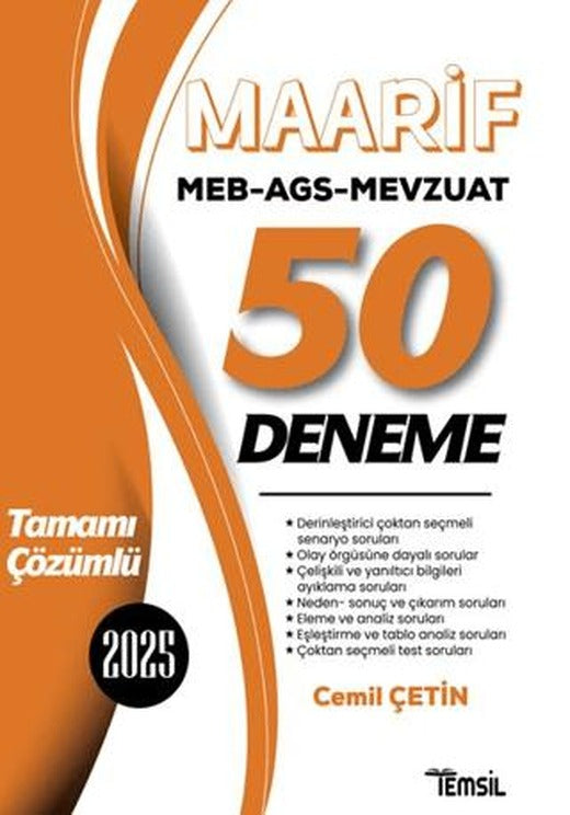 MEB-AGS Mevzuat MAARİF 50 Deneme Çözümlü | Temsil Kitap (Ciltsiz)