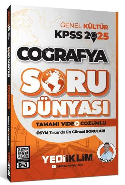 2025 KPSS Genel Kültür Coğrafya Tamamı Video Çözümlü Soru Dünyası | Yediiklim Yayınları (Ciltsiz)