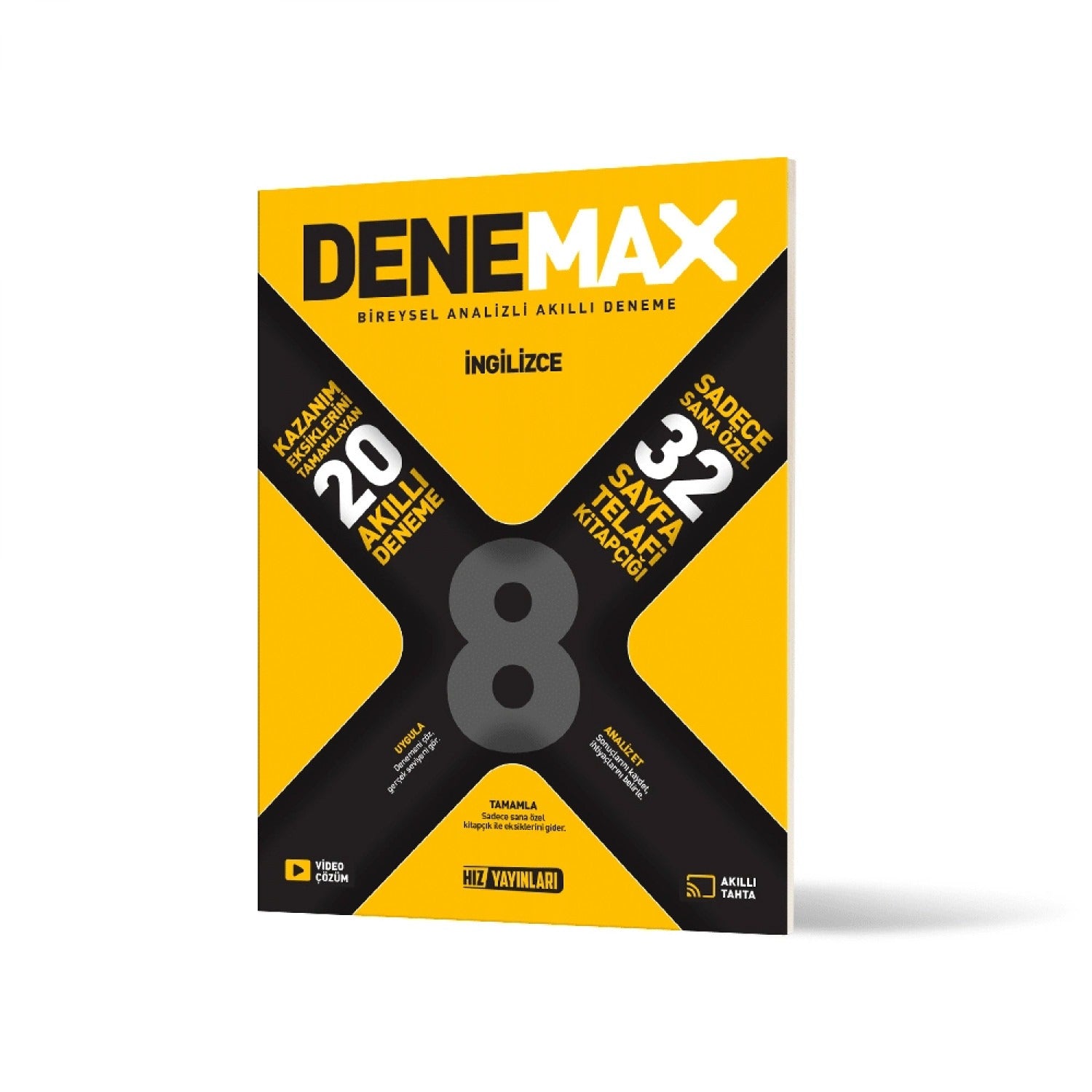 Denemax 8. Sınıf İngilizce 20'Lı Akıllı Deneme | Hız Yayınları (İnce Kapak)