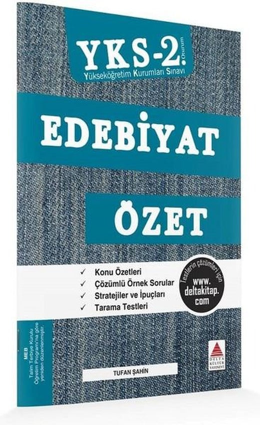 YKS 2.Oturum Edebiyat Özet | Delta Kültür-Eğitim (İnce Kapak)