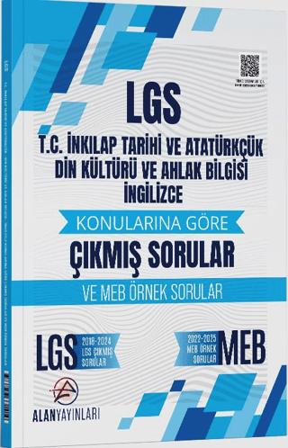 8. Sınıf LGS T.C. İnkılap Tarihi ve Atatürkçülük Din Kültürü ve İngilizce Konularına Göre Çıkmış Sorular | Alan Yayınları (Ciltsiz)  - Resim 1