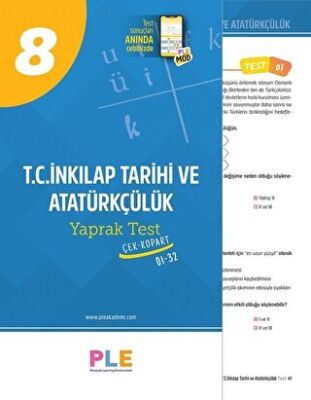 8.Sınıf - T.C. İnkılap Tarihi ve Atatürkçülük - Yaprak Testi (1-32) - Kolektif kitap kapağı