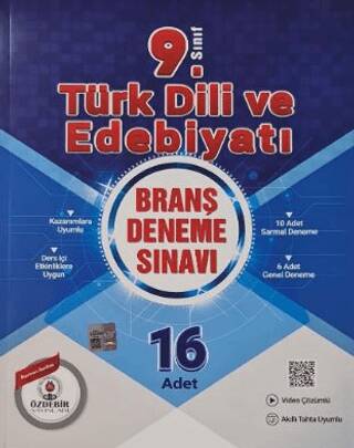 Özdebir Yayınları 9. Sınıf Türkdili Ve Edebiyat Branş Deneme - Kolektif kitap kapağı