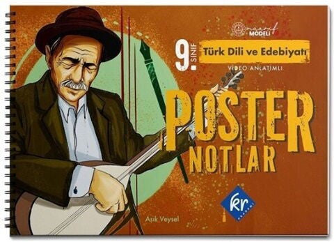 9. Sınıf Türk Dili ve Edebiyatı Maarif Modeli Poster Notları KR Akademi kitap kapağı