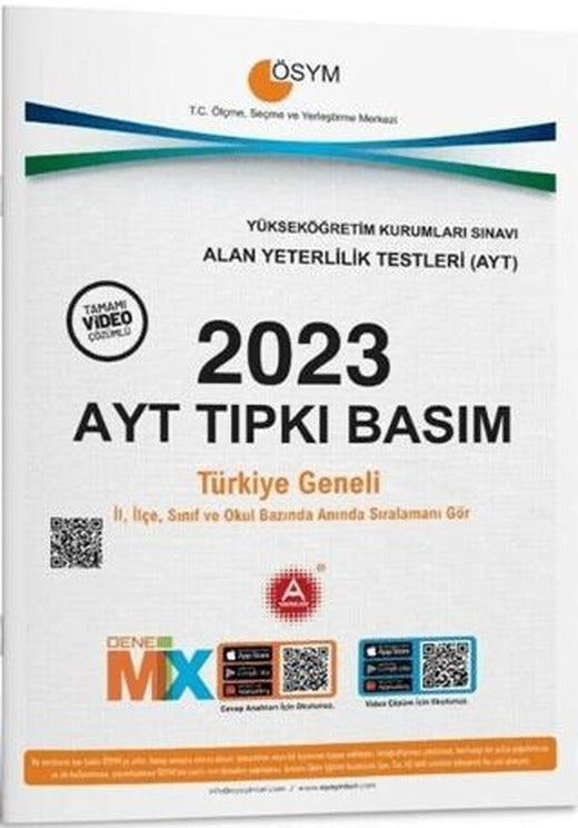 AYT Tıpkı Basım Çıkmış Sorular