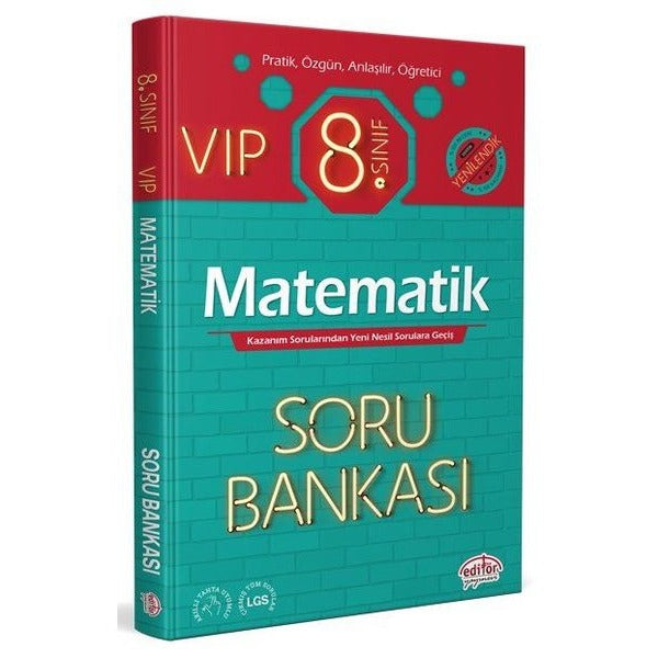 8.Sınıf VIP Matematik Soru Bankası | Editör (İnce Kapak)