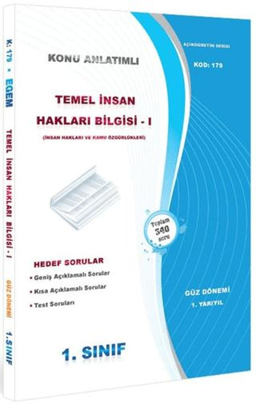 1. Sınıf 1. Yarıyıl Temel İnsan Hakları Bilgisi 1 Konu Anlatımlı Soru Bankası - Kod 179