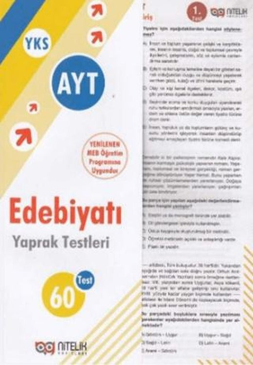 AYT Edebiyat 60 Yaprak Test | Nitelik Yayınları (Ciltsiz)