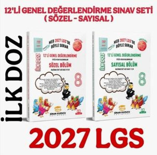 2027 8. Sınıf İlk Doz 12'li Sayısal Sözel Genel Değerlendirme Sınavları | Sinan Kuzucu Yayınları (Ciltsiz)
