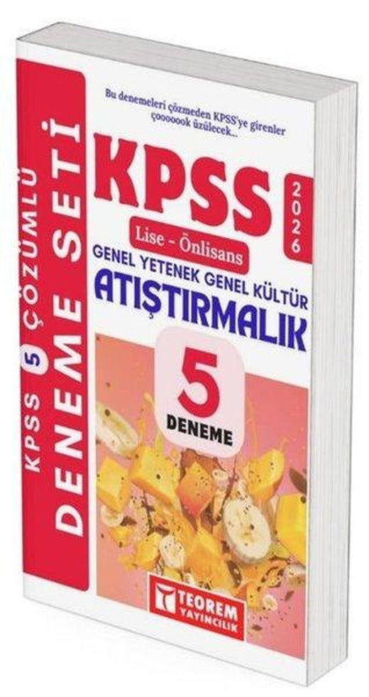 2026 KPSS Lise - Önlisans Genel Yetenek Genel Kültür Tamamı Çözümlü Atıştırmalık 5 Deneme | Teorem Yayınları (İnce Kapak)