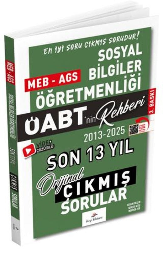 2026 MEB-AGS ÖABT Sosyal Bilgiler ÖABT'nin Rehberi Konularına Göre Tasnif Edilmiş Son 13 Yıl Orijinal Video Çözümlü Çıkmış Sınav Soruları | Dizgi Kitap (Ciltsiz)