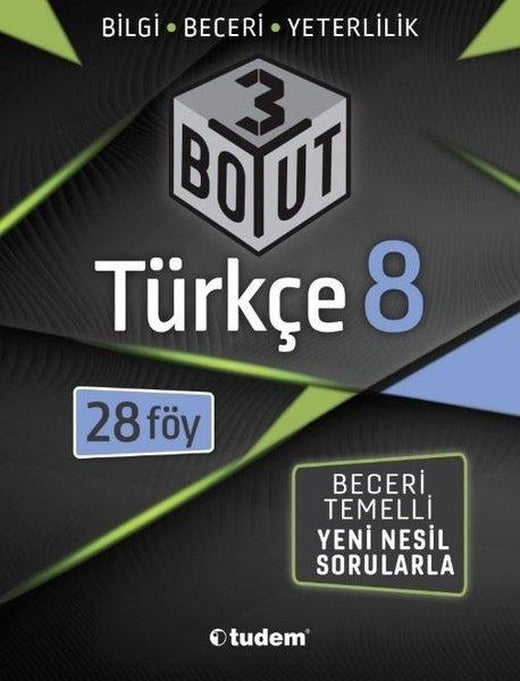 8. Sınıf 3 Boyut Türkçe | Tudem Yayınları - Ders Kitapları (İnce Kapak)