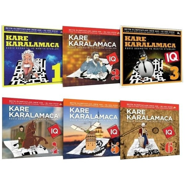 Kare Karalamaca Seti 1 - 7'den 70'e Akıl ve Mantık Oyunları - 6 Kitap Takım | Ekinoks (İnce Kapak)